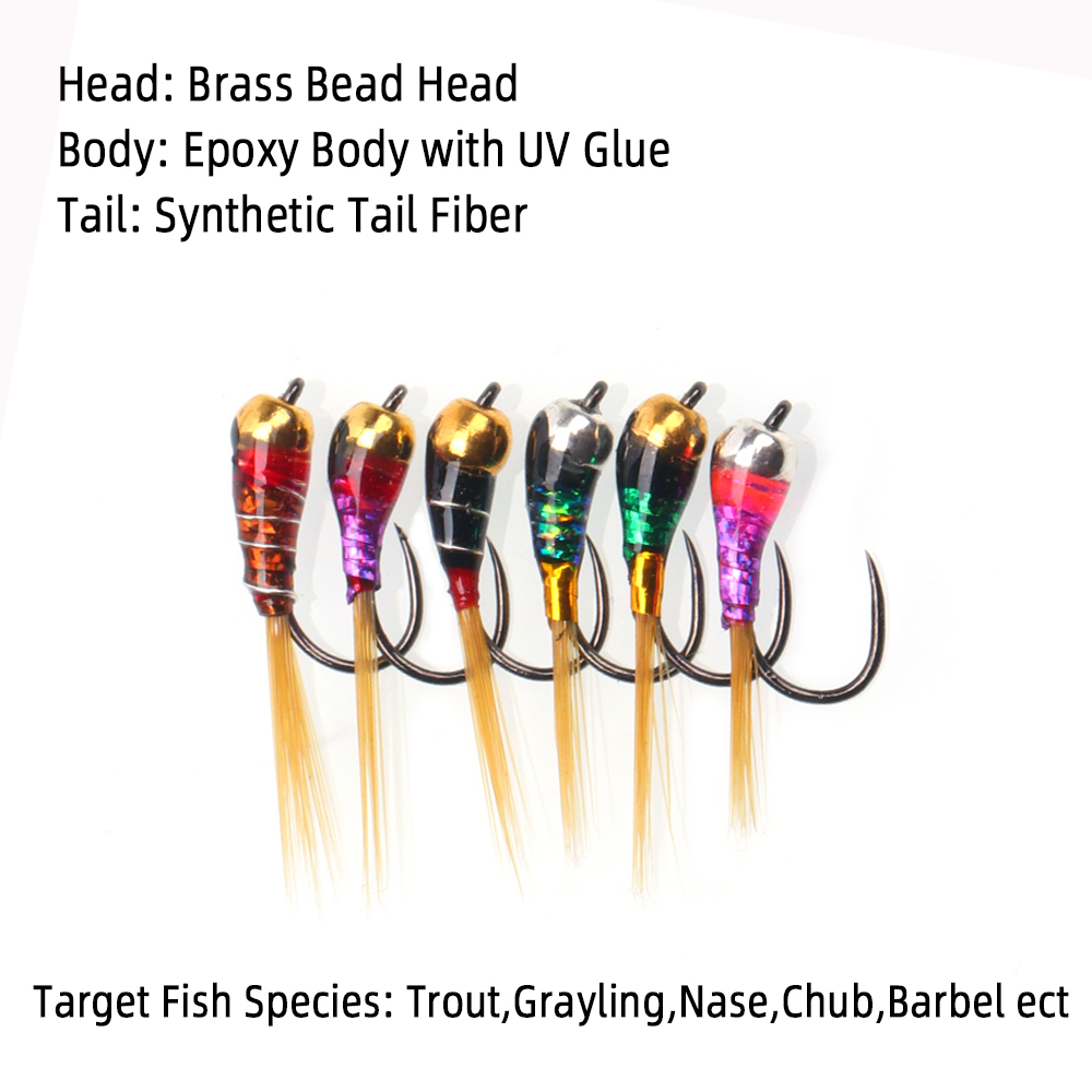6PCS Perdigon Nymph or Euro Ny - огляд і ціна Fishing Equipment Europe